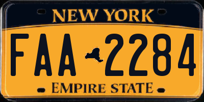 NY license plate FAA2284