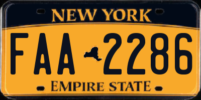 NY license plate FAA2286