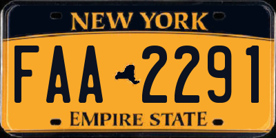 NY license plate FAA2291