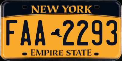 NY license plate FAA2293