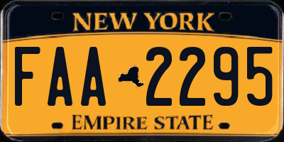 NY license plate FAA2295