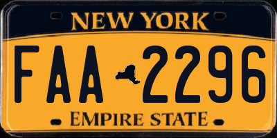 NY license plate FAA2296