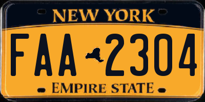 NY license plate FAA2304