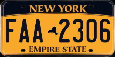 NY license plate FAA2306