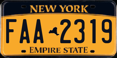 NY license plate FAA2319