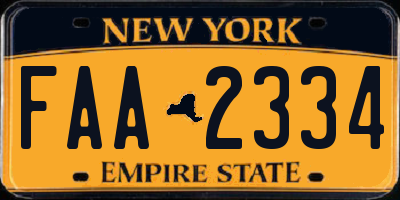 NY license plate FAA2334