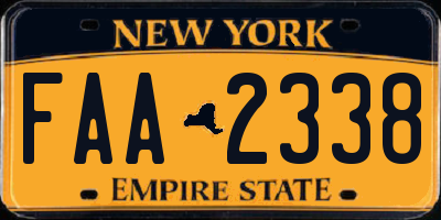 NY license plate FAA2338