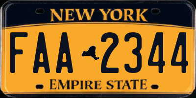 NY license plate FAA2344