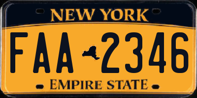 NY license plate FAA2346