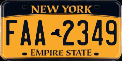 NY license plate FAA2349