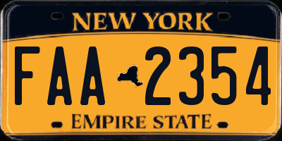 NY license plate FAA2354