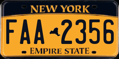 NY license plate FAA2356