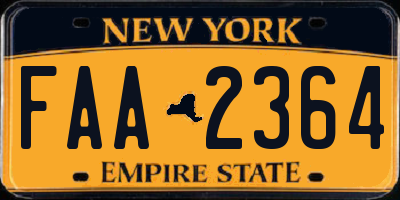 NY license plate FAA2364