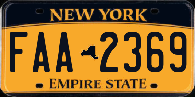 NY license plate FAA2369