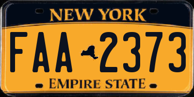 NY license plate FAA2373