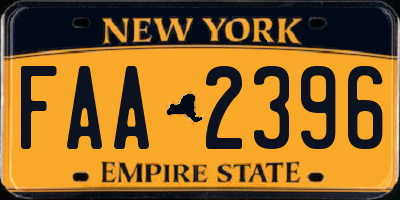 NY license plate FAA2396