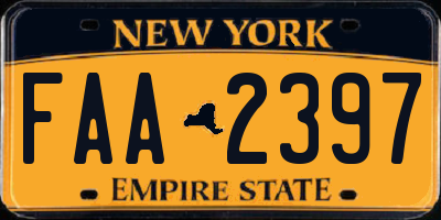 NY license plate FAA2397