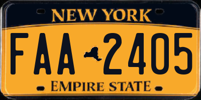 NY license plate FAA2405