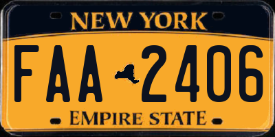 NY license plate FAA2406