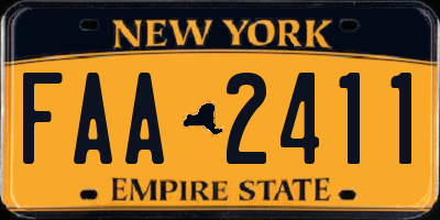 NY license plate FAA2411