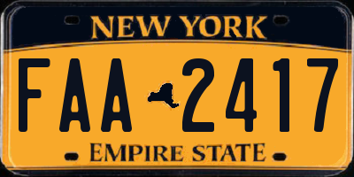 NY license plate FAA2417