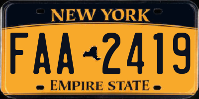 NY license plate FAA2419