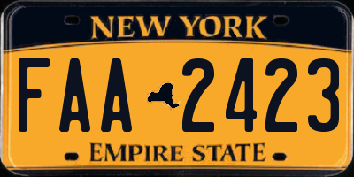 NY license plate FAA2423