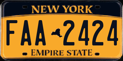 NY license plate FAA2424