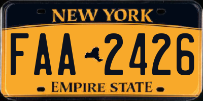 NY license plate FAA2426