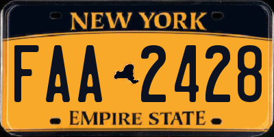 NY license plate FAA2428