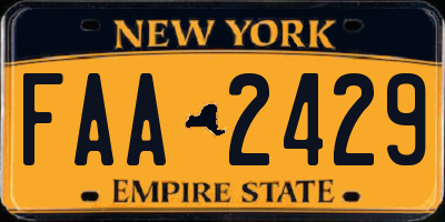NY license plate FAA2429