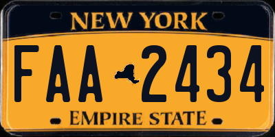 NY license plate FAA2434