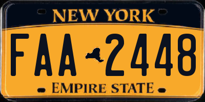 NY license plate FAA2448