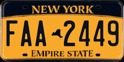 NY license plate FAA2449
