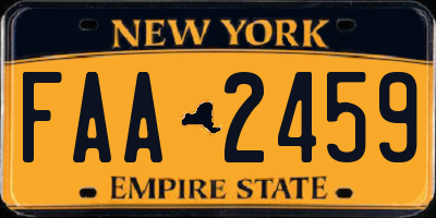 NY license plate FAA2459