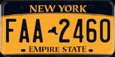 NY license plate FAA2460