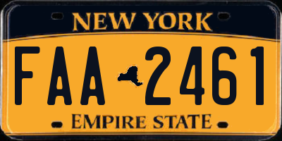 NY license plate FAA2461