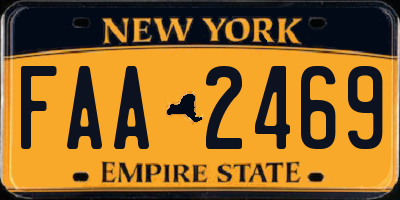 NY license plate FAA2469