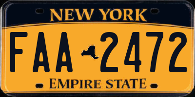 NY license plate FAA2472