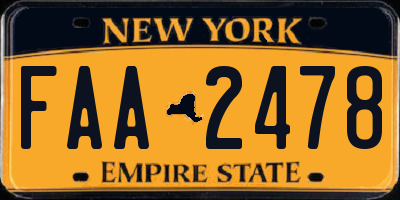 NY license plate FAA2478