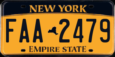 NY license plate FAA2479