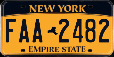 NY license plate FAA2482