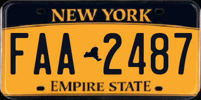 NY license plate FAA2487