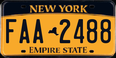NY license plate FAA2488