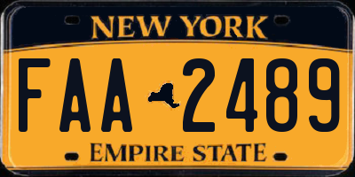 NY license plate FAA2489