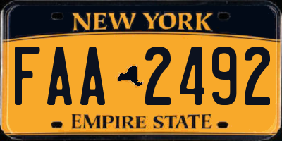 NY license plate FAA2492