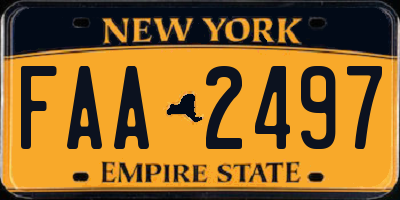 NY license plate FAA2497