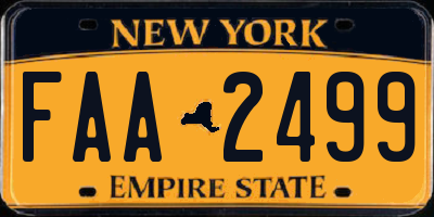 NY license plate FAA2499