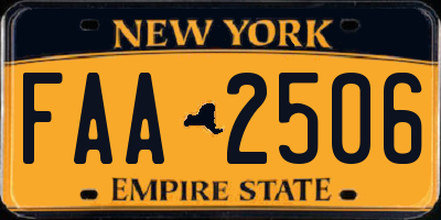 NY license plate FAA2506