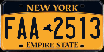 NY license plate FAA2513